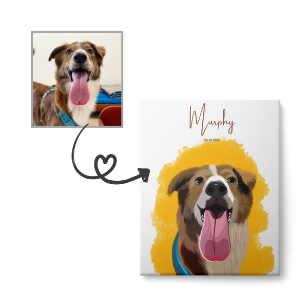Custom pet illustration transformed from a dog photograph